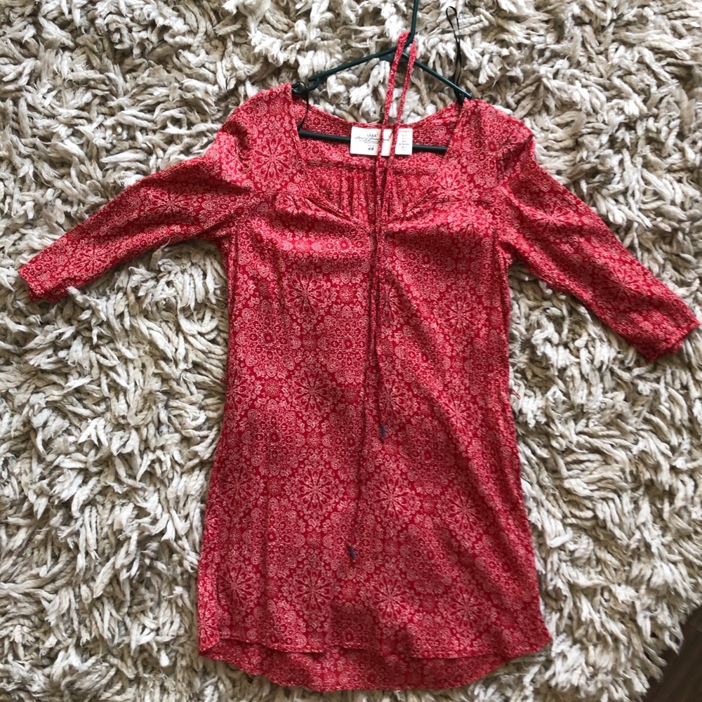 3/4 sleeve salmon red dress or tunic